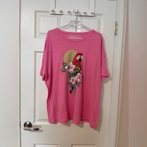 Pink Parrot Graphic Tee